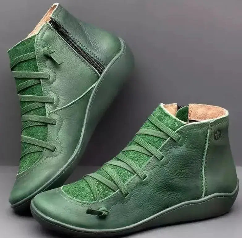 Jolanda veterlaarzen vintage stijl groen