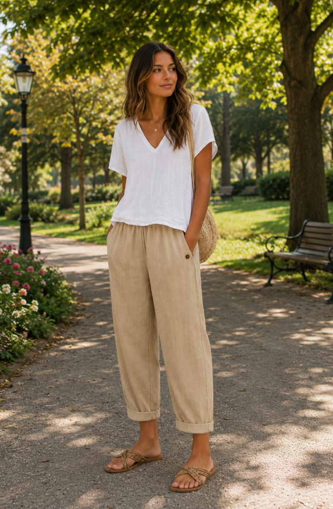 Valerie | Luchtige linnenbroek