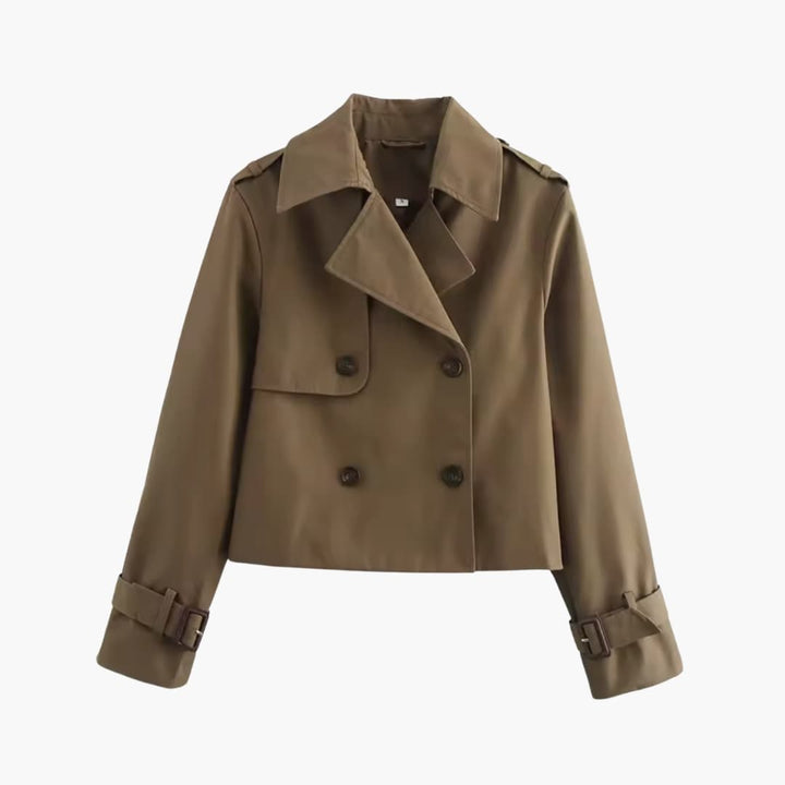 Vivienne | Cropped trenchcoat jas met dubbele knopen