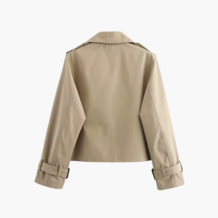 Vivienne | Cropped trenchcoat jas met dubbele knopen