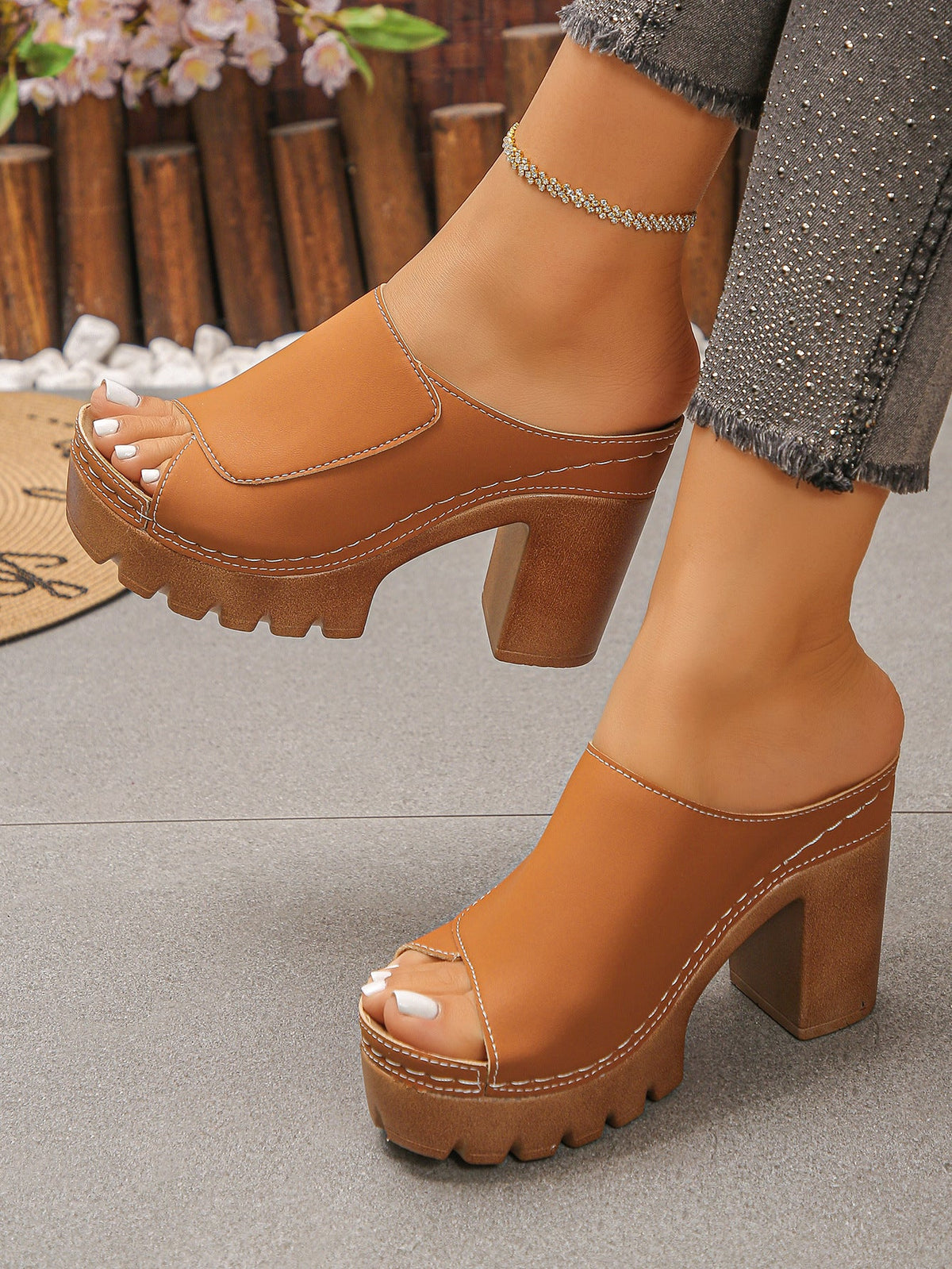 Hilde | Sandalen met hoge hak en open tenen