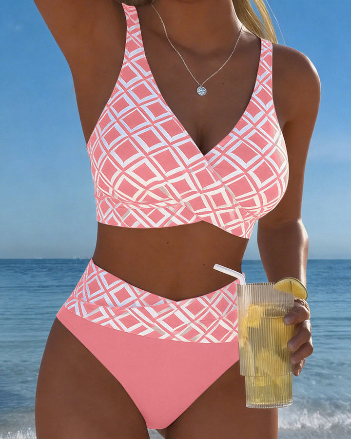 Ivana | Bikini met bh-snit en diamantpatroon