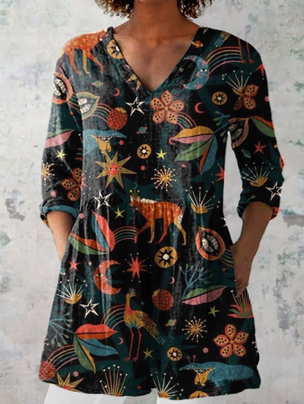Adeline | Lange Blouse met V-Hals