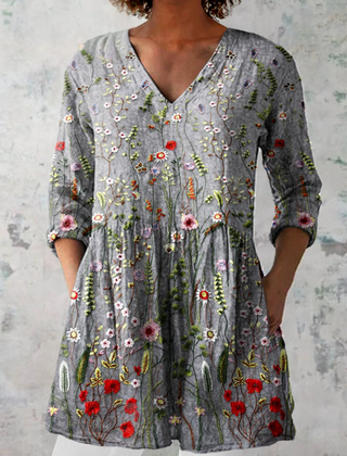 Amelie | Lange Blouse met V-Hals