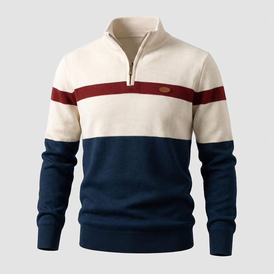 JASPER trui Navy-Wit
