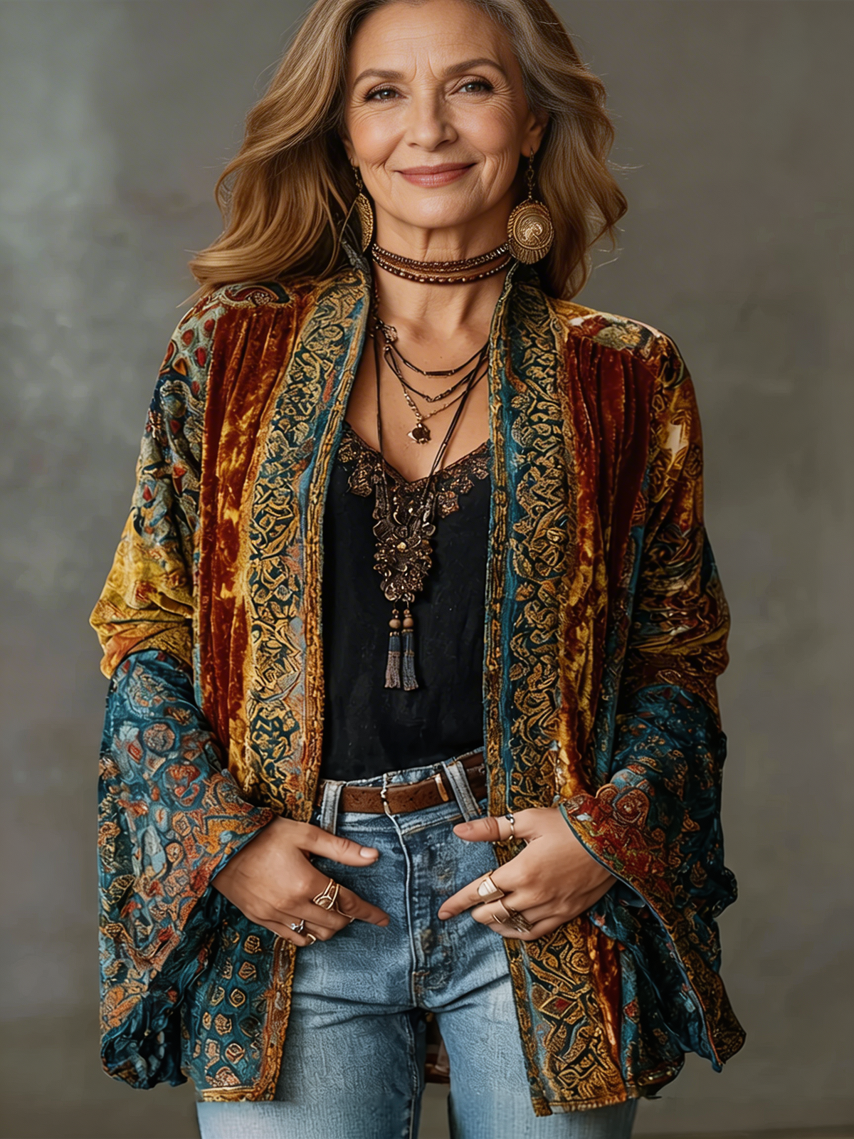 Esmée | Boho Vest Met Geborduurde Details - Bordeaux