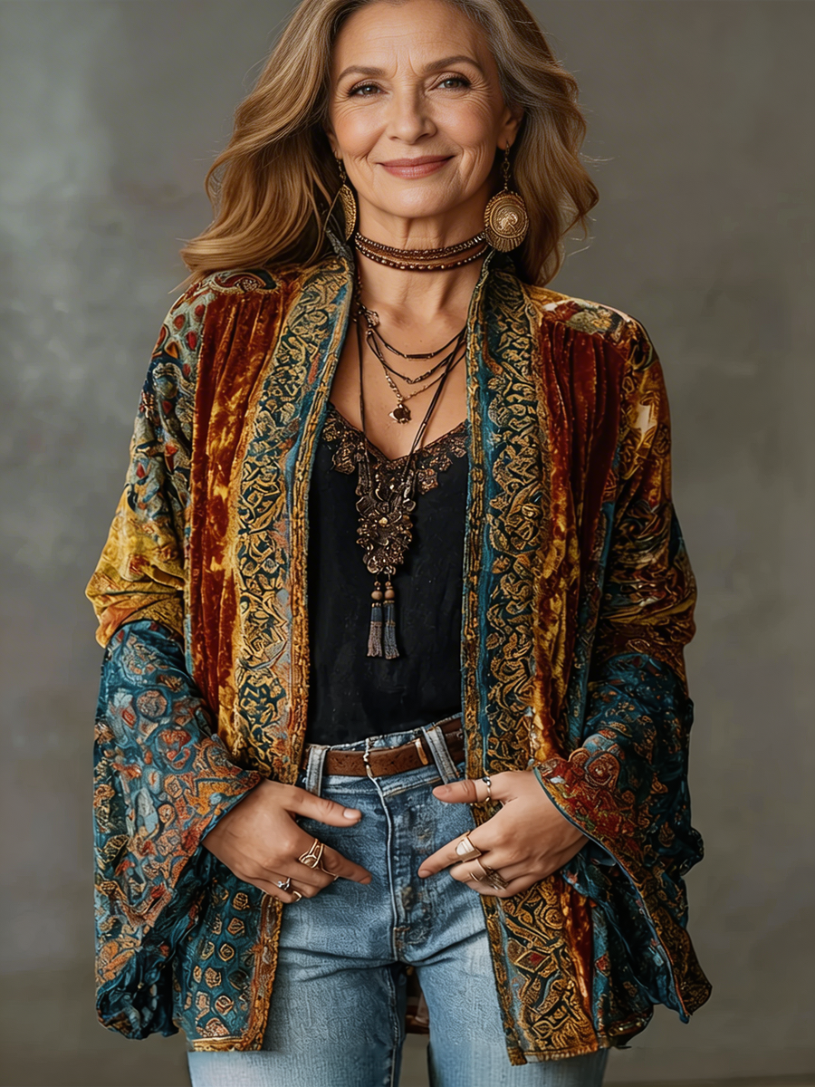 Esmée | Boho Vest Met Geborduurde Details - Bordeaux