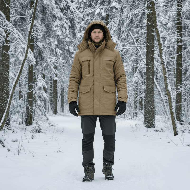 VINCENT | GEWATTEERDE HEREN PARKA MET GEVOERDE KAP