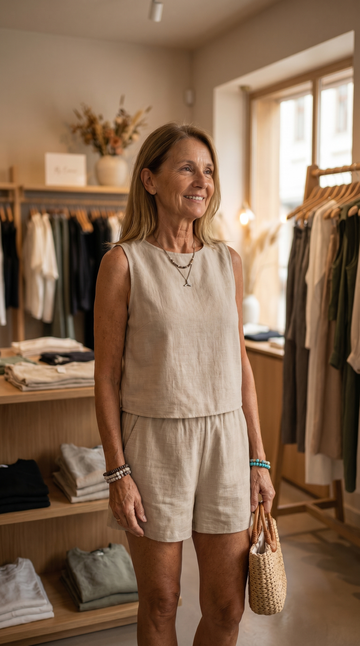 Linda | Zomerset met mouwloze top en shorts