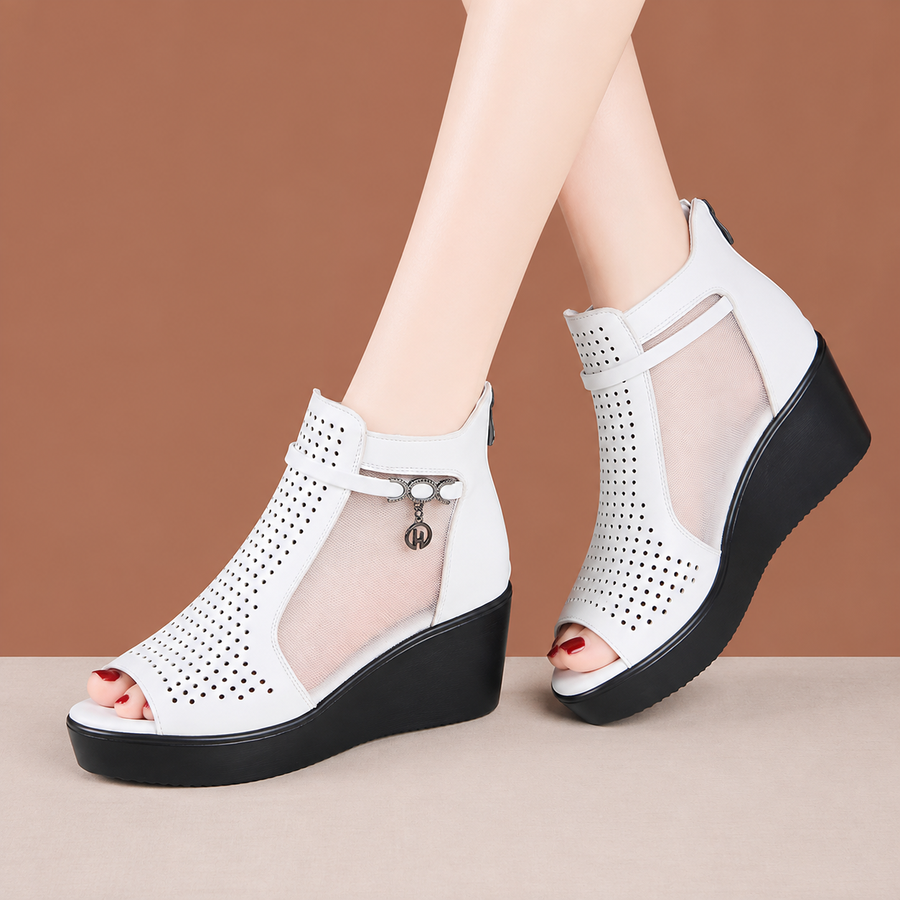 Ingrid | Sandalen met Boogondersteuning en Sleehak