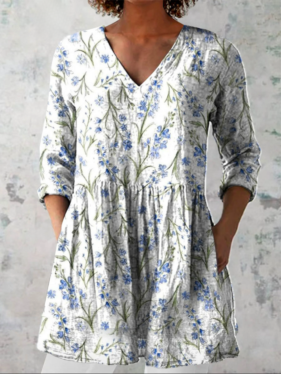 Jeanne | Lange Blouse met V-Hals