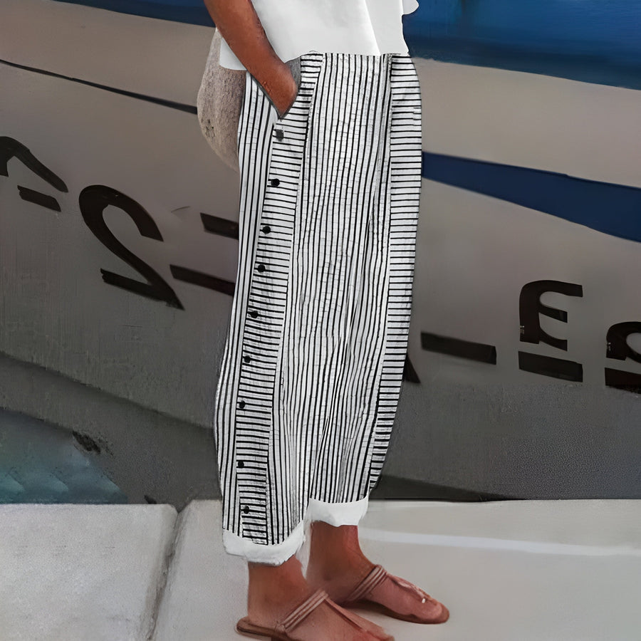 Marjolein | Comfortabele Broek Met Zijzakken - Zwart