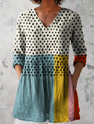 Valerie | Lange Blouse met V-Hals