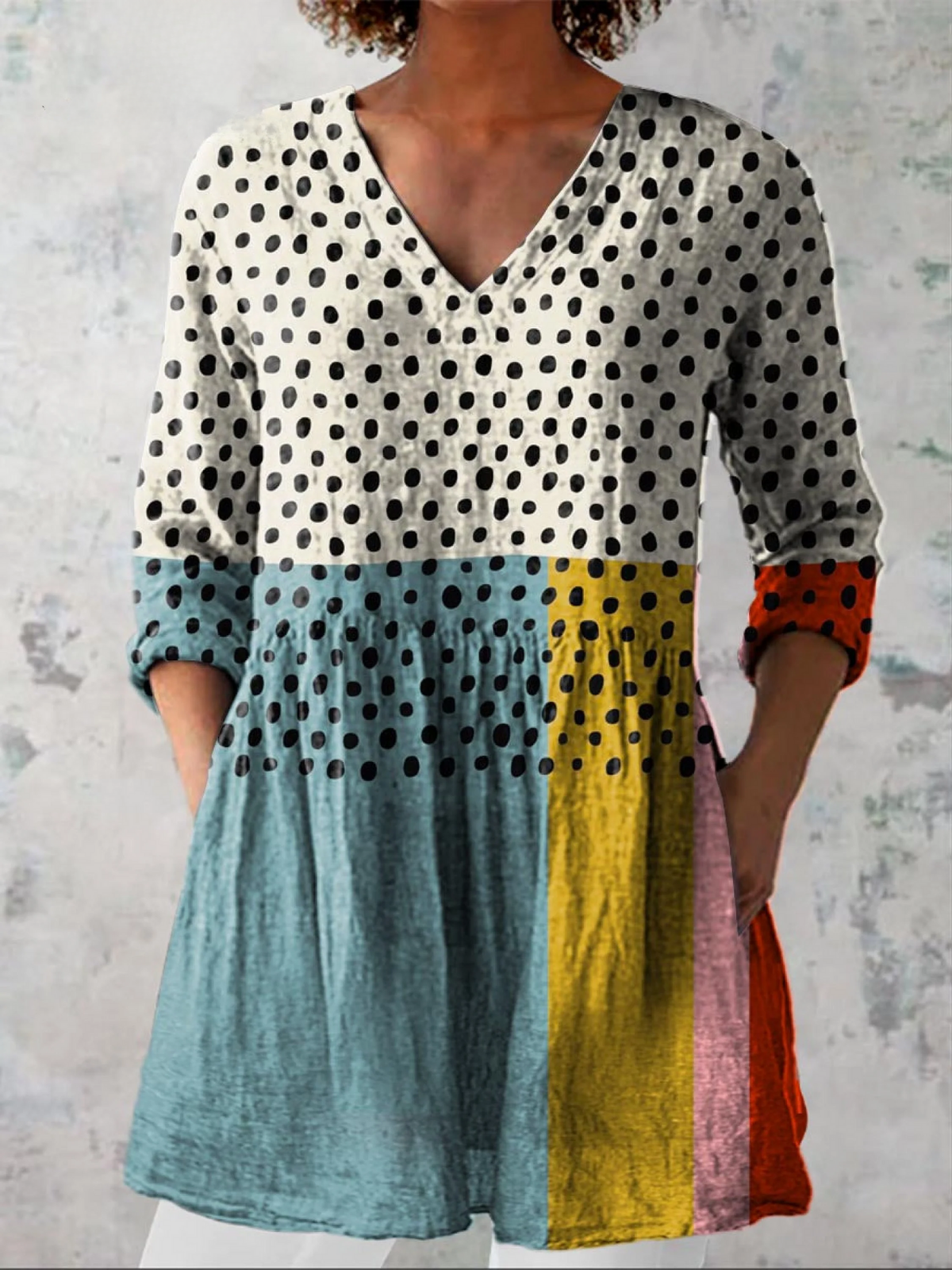 Valerie | Lange Blouse met V-Hals