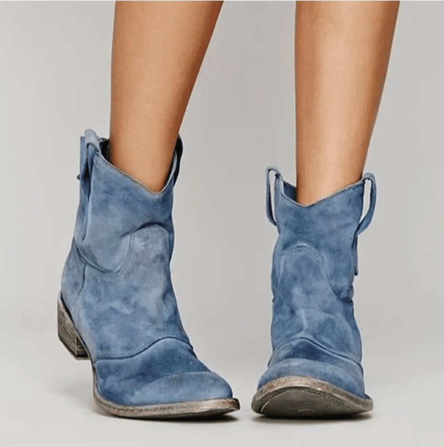 Wendy | Suède Enkellaarzen Met Arch Support - Blauw